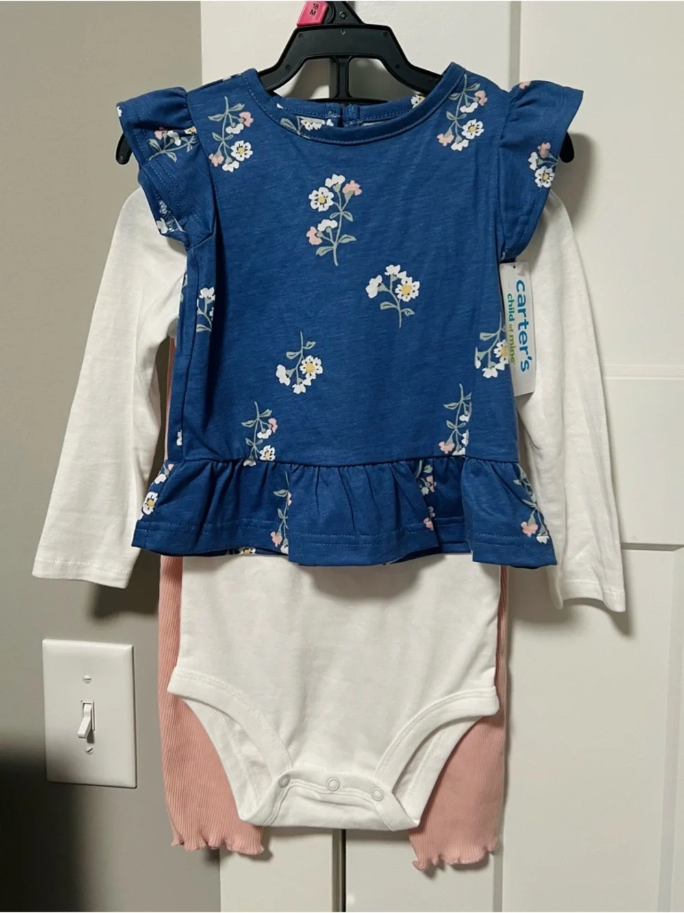 NWT Carter's 3pc Baby Girl Outfit Set 18M Floral Blue Pink